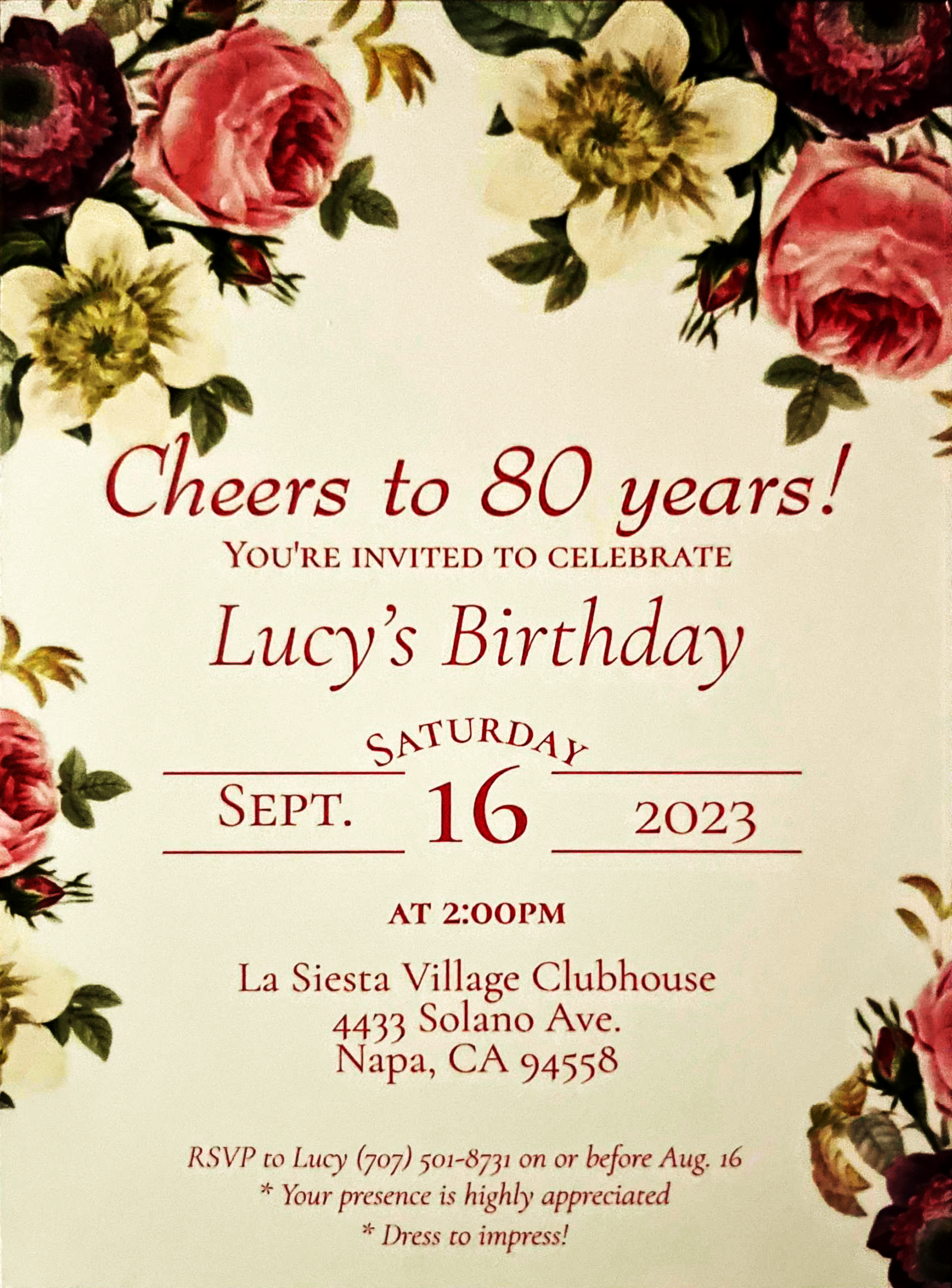 Lucy's Birthday Saturday, September 16, 2023