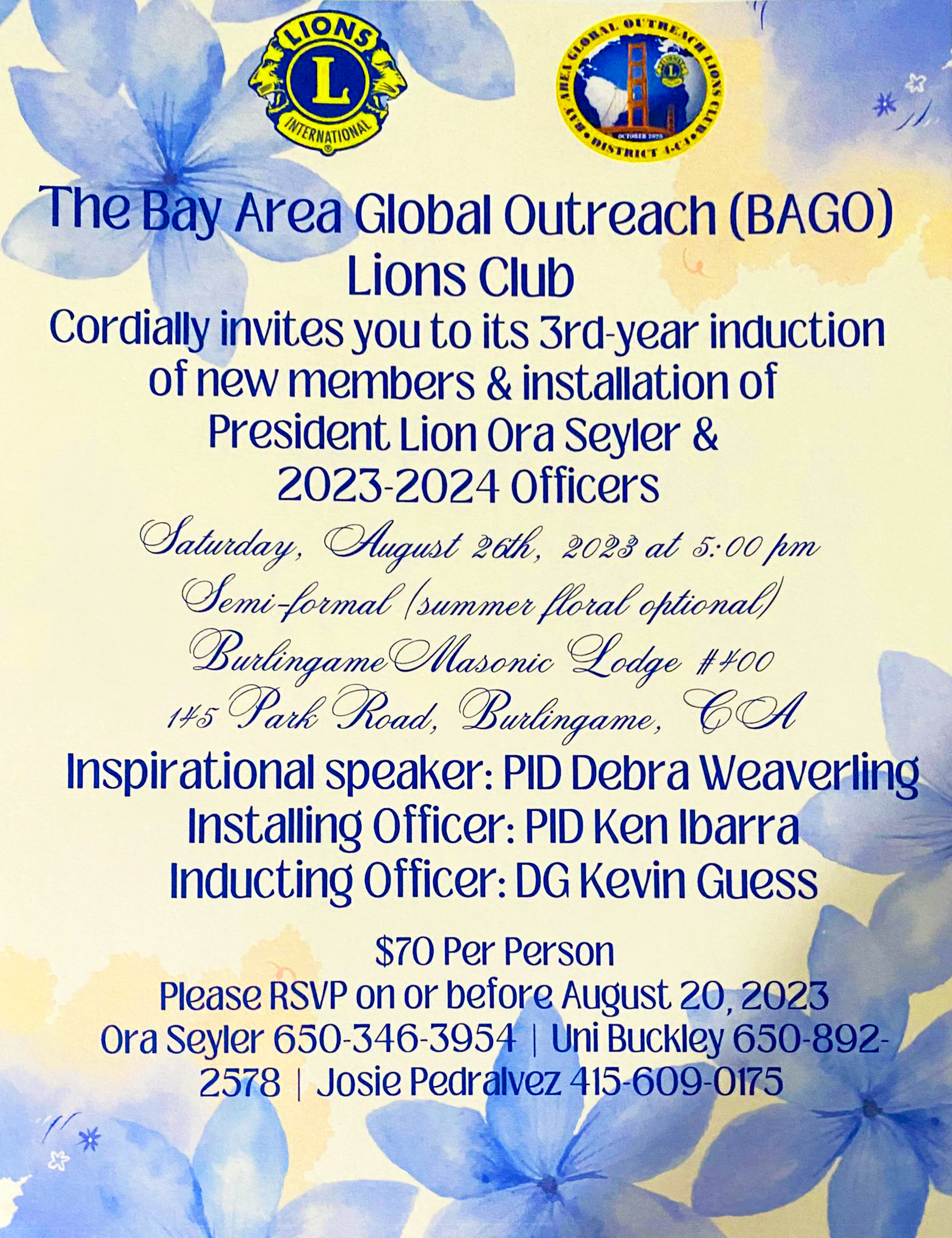 The Bay Area Global Outreach (BAGO) Lions Club
